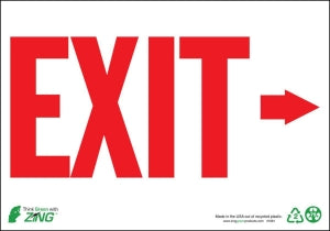 Zing Enterprises LLC Exit Right Arrow Signs - Exit Sign with Right Arrow, Self-Adhesive Polystyrene, 7" x 10" - 1081S