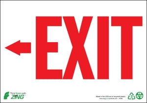 Zing Enterprises LLC Exit Left Arrow Signs - Exit Sign with Left Arrow, Self-Adhesive Polystyrene, 7" x 10" - 1082S