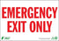 Zing Enterprises LLC Emergency Exit Only Signs - Emergency Exit Only Sign with Red Lettering on White, Glow-in-the-Dark Plastic, 7" x 10" - 1084G