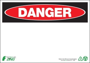 Zing Enterprises LLC Blank Danger Signs - SIGN, DANGER, BLANK, 7X10, AL - 1088A