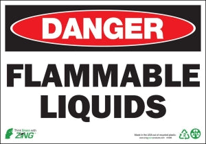 Zing Enterprises LLC Danger Flammable Liquids Signs - SIGN, DANGER FLAMMABLE LIQUIDS, 7X10, AL - 1099A