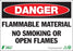 Zing Enterprises LLC Danger Flammable Material Signs - SIGN, DANGER FLAMMABLE MATERIAL, 7X10, SA - 1100S