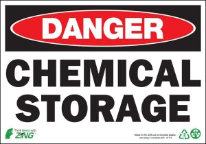 Zing Enterprises LLC Danger Chemical Storage Signs - SIGN, DANGER CHEM STRG, 7X10, SA - 1117S