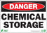 Zing Enterprises LLC Danger Chemical Storage Signs - SIGN, DANGER CHEM STRG, 7X10, SA - 1117S