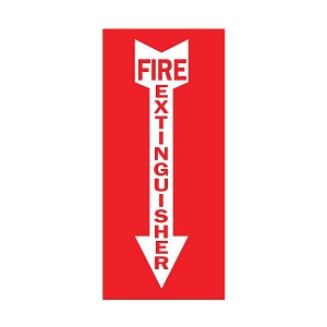 Zing Enterprises LLC Fire Extinguisher Down Arrow Signs - Fire Extinguisher Sign with Down Arrow, Self-Adhesive Polystyrene, 14" x 3.25" - 1885S