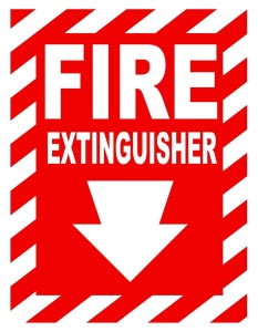 Zing Enterprises LLC Fire Extinguisher Signs w/Arrow - Fire Extinguisher Sign with Arrow, Self-Adhesive Polystyrene, 10" x 7" - 1888S