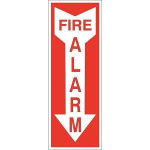 Zing Enterprises LLC Fire Alarm Signs - Fire Alarm Sign with Down Arrow, Glow-in-the-Dark Plastic, 14" x 3.25" - 1892G