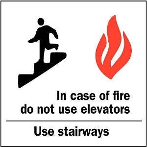 Zing Enterprises LLC In Case of Fire Do Not Use Elevators Signs - In Case of Fire Do Not Use Elevators Sign, Glow-in-the-Dark Plastic, 10" x 7" - 1896G