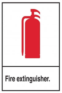 Zing Enterprises LLC Fire Extinguisher with Graphic Signs - ANSI Fire Extinguisher with Pictogram, Glow-in-the-Dark Plastic, 10" x 7" - 1901G