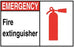 Zing Enterprises LLC ANSI-ISO Emergency Fire Extinguisher Signs - ANSI-ISO Emergency Fire Extinguisher Sign, Aluminum, 7" x 10" - 1902A