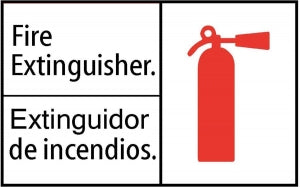 Zing Enterprises LLC ANSI-ISO Bilingual Fire Extinguisher Signs - Bilingual Fire Extinguisher Sign, Glow-in-the-Dark Plastic, 7" x 10" - 1903G