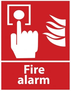 Zing Enterprises LLC ANSI Fire Alarm Signs - ANSI Fire Alarm Sign with Pictogram with White Lettering on Red, Self-Adhesive Polystyrene, 10" x 7" - 1904S