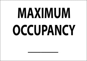 Zing Enterprises LLC Maximum Occupancy (Blank) Signs - SIGN, MAXIMUM OCCUPANCY, 7 X 10, AL - 1905A