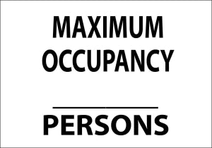 Zing Enterprises LLC Maximum Occupancy (Blank) Persons Signs - SIGN, MAXIMUM OCC PER, 7 X 10, PL - 1906