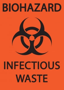 Zing Enterprises LLC Biohazard Infectious Waste Signs - SIGN, BIOHZ INFECTIOUS WASTE, 10X7, AL - 1915A