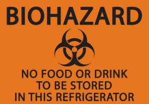 Zing Enterprises LLC Biohazard No Food or Drink Signs - SIGN, BIOHZ NO FOOD OR DRINK, 7X10, SA - 1917S