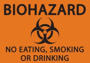 Zing Enterprises LLC Biohazard No Eating, Smoking or Drinking Signs - SIGN, BIOHZ NO EATNG / SMOKE / DRINK, 7X10, AL - 1922A