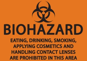 Zing Enterprises LLC ZING Biohazard Signs - SIGN, BIOHZ NO-EATNG / SMOKE / DRINK 7X10, AL - 1923A