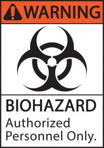 Zing Enterprises LLC ZING Biohazard Signs - SIGN, WRN-BIOHZ AUTHRZD PERSNNL, 7X10, AL - 1924A