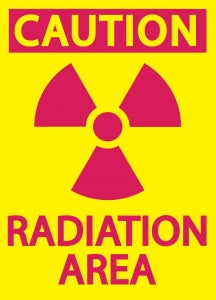 Zing Enterprises LLC Caution Radiation Area Signs - SIGN, CAUTION RADIATION AREA, 10X7, AL - 1925A