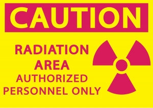 Zing Enterprises LLC Caution Radiation Area Authorized Personnel Only Signs - SIGN, RAD AREA AUTHRZD PRSNL, 7X10, AL - 1926A