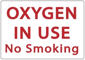 Zing Enterprises LLC Oxygen In Use No Smoking Signs - SIGN, OXYGEN IN USE NO SMOKING, 7X10, AL - 1939A