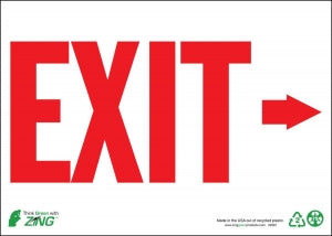 Zing Enterprises LLC Exit Right Arrow Signs - Exit Sign with Right Arrow, Self-Adhesive Polystyrene, 10" x 14" - 2081S