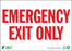 Zing Enterprises LLC Emergency Exit Only Signs - Emergency Exit Only Sign with Red Lettering on White, Aluminum, 10" x 14" - 2084A