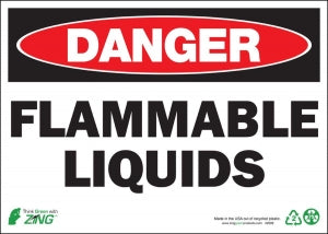 Zing Enterprises LLC Danger Flammable Liquids Signs - SIGN, DANGER FLAMMABLE LIQUIDS, 10X14, AL - 2099A