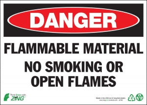 Zing Enterprises LLC Danger Flammable Material Signs - SIGN, DANGER FLAMMABLE MATERIAL, 10X14, AL - 2100A