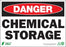 Zing Enterprises LLC Danger Chemical Storage Signs - SIGN, DANGER CHEMICAL STORAGE, 10X14, AL - 2117A