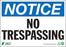 Zing Enterprises LLC Notice No Trespassing Signs - SIGN, NOTICE NO TRESPASSING, 10X14, AL - 2139A