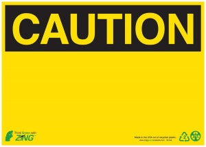 Zing Enterprises LLC Blank Caution Signs - SIGN, CAUTION, BLANK, 10X14, ADHESIVE - 2144S