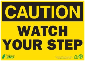 Zing Enterprises LLC Caution Watch Your Step Signs - SIGN, CAUTION WATCH YOUR STEP, 10X14, SA - 2154S