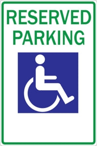 Zing Enterprises LLC Handicapped Parking Signs - SIGN, RESERVED PARKING W/HANDICAP PIC - 2197