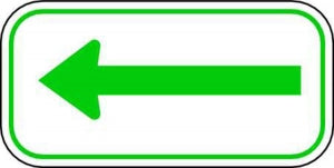 Zing Enterprises LLC Supplemental Parking Signs - SIGN, LEFT ARROW, 12X6, GREEN ON WHITE - 2201