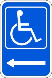 Zing Enterprises LLC Handicapped Parking Signs - SIGN, HANDICAP W/LEFT ARROW, 12X18 - 2208