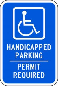 Zing Enterprises LLC Handicapped Parking Signs - SIGN, HANDICAP PARKNG PERMIT REQRD W/PIC - 2212