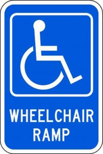 Zing Enterprises LLC Handicapped Accessible Parking Signs - SIGN, WHEELCHAIR RMP W/HANDICAP PIC, 12X18 - 2214