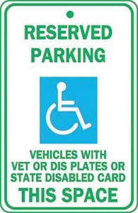 Zing Enterprises LLC Handicapped Parking Signs - SIGN, RESERVED PARKING VET W/PIC, 12X18 - 2216