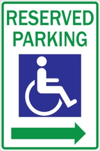 Zing Enterprises LLC Handicapped Parking Signs - SIGN, RSRVD HANDICAP PRKG W/L-ARW, 12X18 - 2284