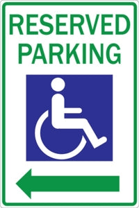 Zing Enterprises LLC Handicapped Parking Signs - SIGN, RSRVD HANDICAP PRKG W/R-ARW, 12X18 - 2285