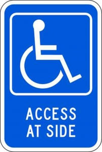 Zing Enterprises LLC Handicapped Accessible Parking Signs - SIGN, ACCESS AT SIDE W/HANDICAP PIC - 2286