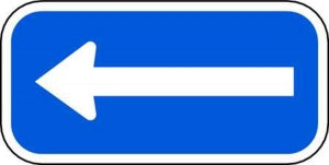 Zing Enterprises LLC Supplemental Parking Signs - SIGN, SINGLE ARROW, BLUE / WHITE, 12X6 - 2288