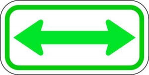 Zing Enterprises LLC Supplemental Parking Signs - SIGN, DOUBLE ARROW, GREEN / WHITE, 12X6 - 2289