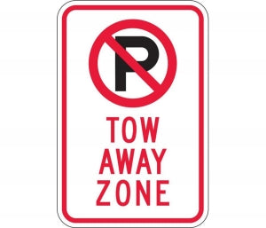 Zing Enterprises LLC No Parking Tow Away Zone Parking Sign - SIGN, TOW AWAY ZONE NO PARKING, 12X18, EG - 2463