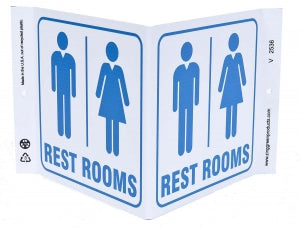 Zing Enterprises LLC Restroom V and L Projecting Signs - SIGN, REST ROOMS V, 7 X 12 - 2536