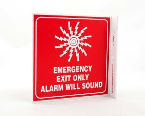 Zing Enterprises LLC Emergency Exit V and L Projecting Signs - SIGN, EMERGENCY EXIT ONLY L - 2551