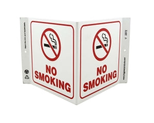 Zing Enterprises LLC No Smoking V and L Projecting Signs - SIGN, NO SMOKING V, 7 X 12 - 2572