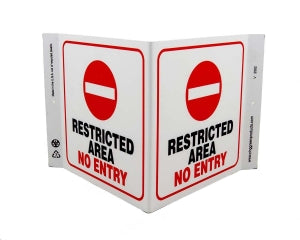 Zing Enterprises LLC Restricted Area V and L Projecting Signs - SIGN, RESTRICTED AREA V, 7 X 12 - 2582